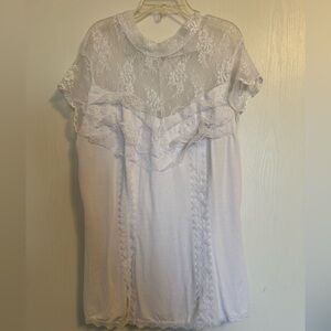 Cato White Lace Detail Top